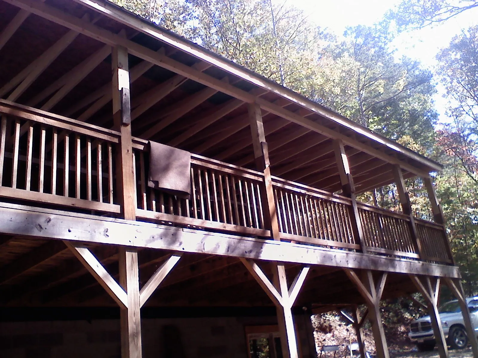 Timber framing under a new elevated porch and deck — Roof Leak Repair in Saugerties by Roofing Brothers